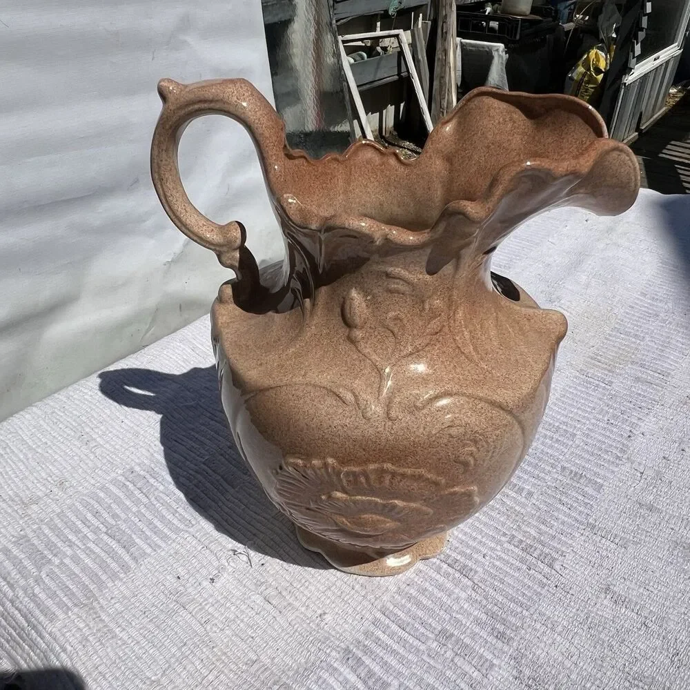 1940s Ceramic Arnels Shabby Chic/Victorian /French Country Water Pitcher in Pink